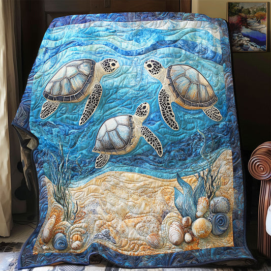 Serene Turtle WX0302058CL Quilt Blanket
