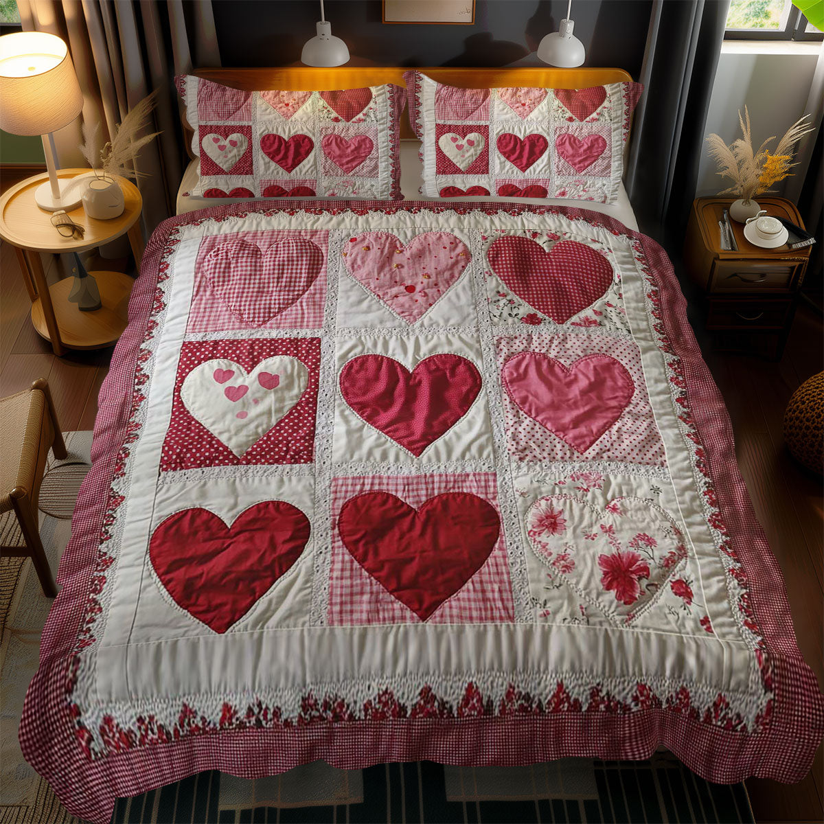 Timeless Heart WN1002085CL Quilted Bedding Set