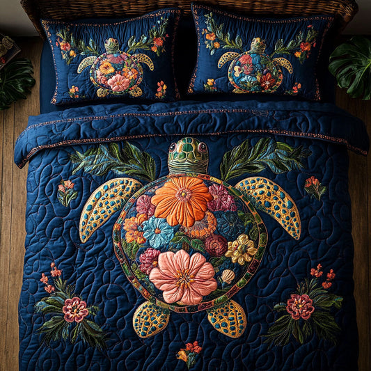 Floral Turtle Shell WY1902005CL Quilted Bedding Set