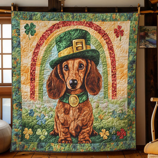 Shamrock Dachshund WN2712011CL Quilt Blanket