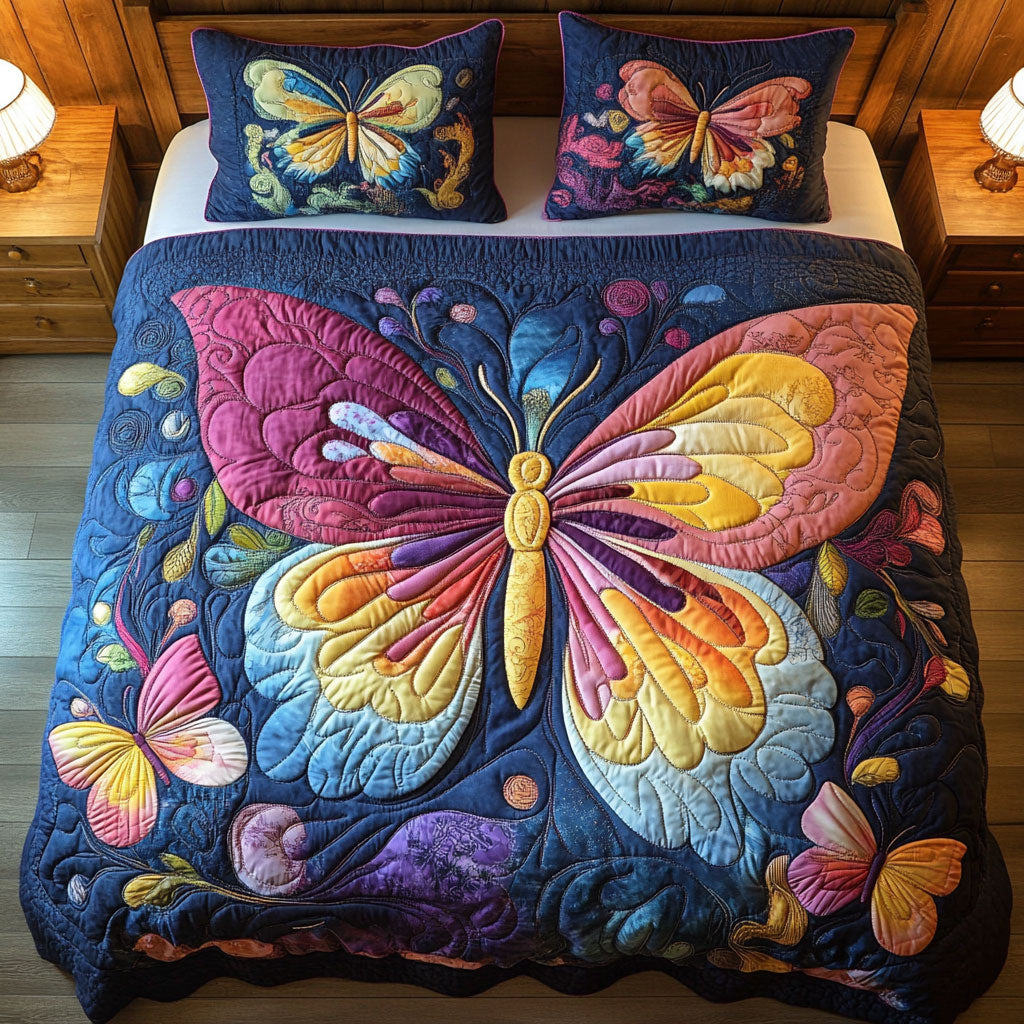 Rainbow Butterfly WY1202049CL Quilted Bedding Set