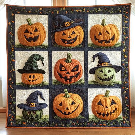 Witchy Pumpkin Parade CP1107001CL Quilt Blanket