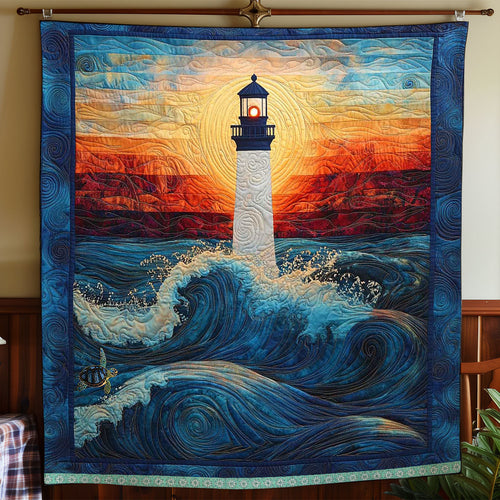 Sunset Light House WP1411006CL Quilt Blanket