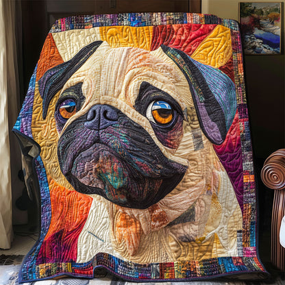 Adorable Pug WX0303058CL Quilt Blanket