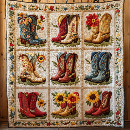Cowboy Boots WU0111005CL Quilt Blanket