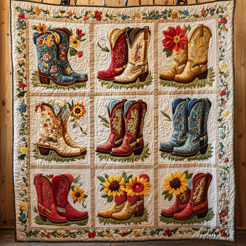 Cowboy Boots WU0111005CL Quilt Blanket