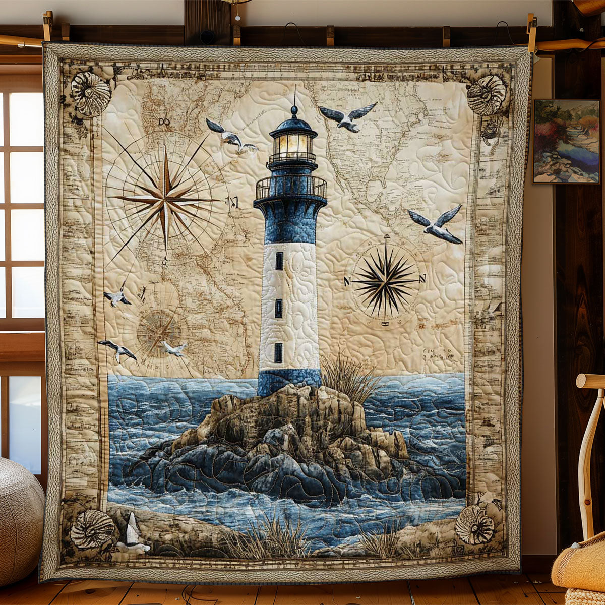 Nautical Lighthouse WN0502020CL Quilt Blanket