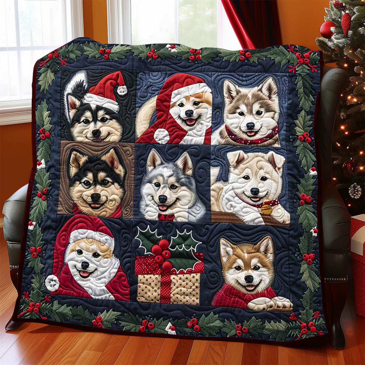 Husky Cute Puppy WP1508010CL Quilt Blanket