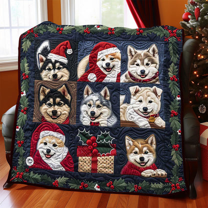 Husky Cute Puppy WP1508010CL Quilt Blanket