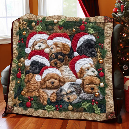 Sleeping Puppy Christmas WP1308029CL Quilt Blanket