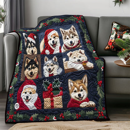 Husky Cute Puppy WP1508010CL Quilt Blanket