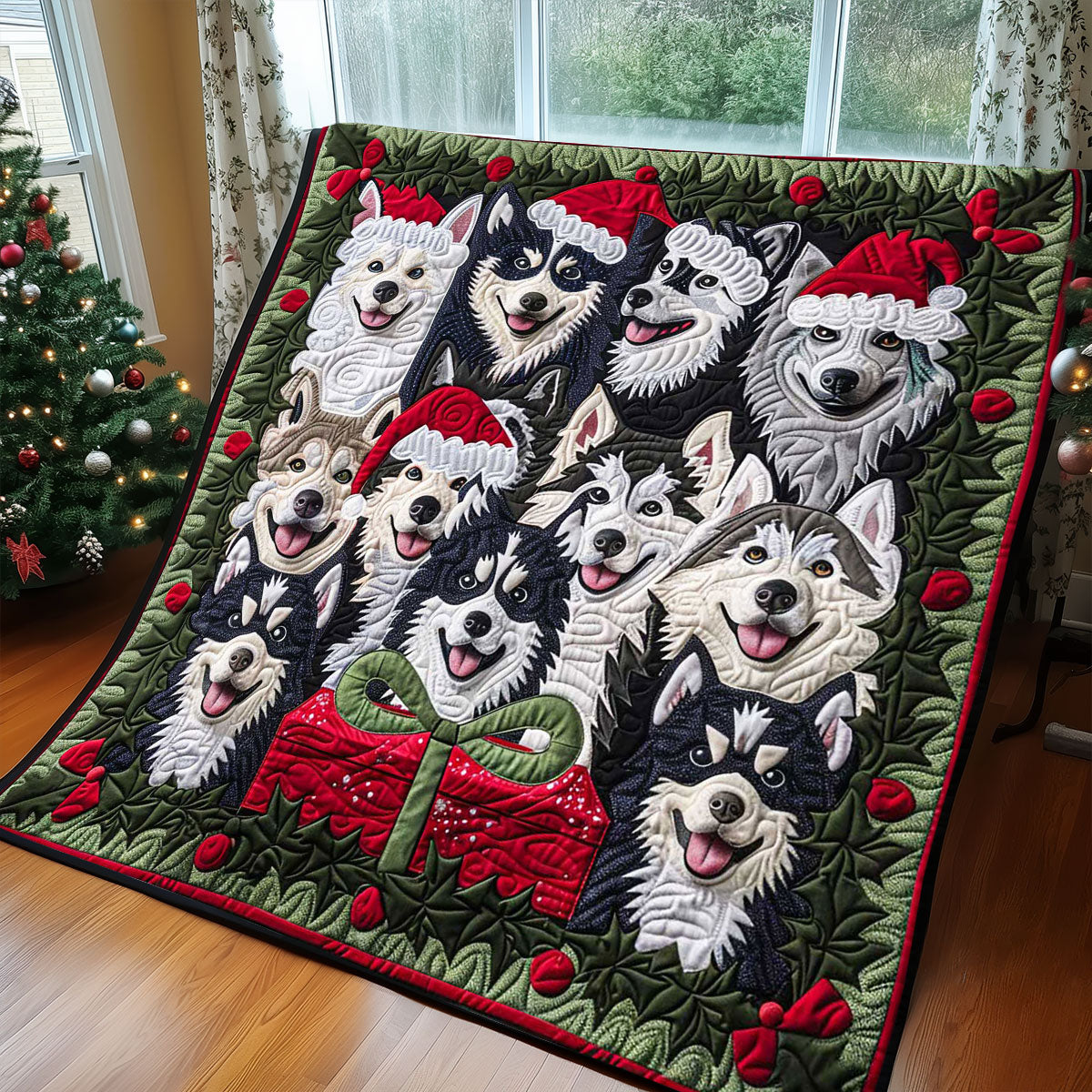 Husky Christmas Gift WP1508011CL Quilt Blanket