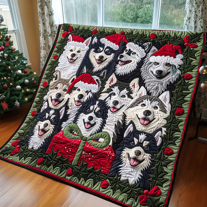 Husky Christmas Gift WP1508011CL Quilt Blanket