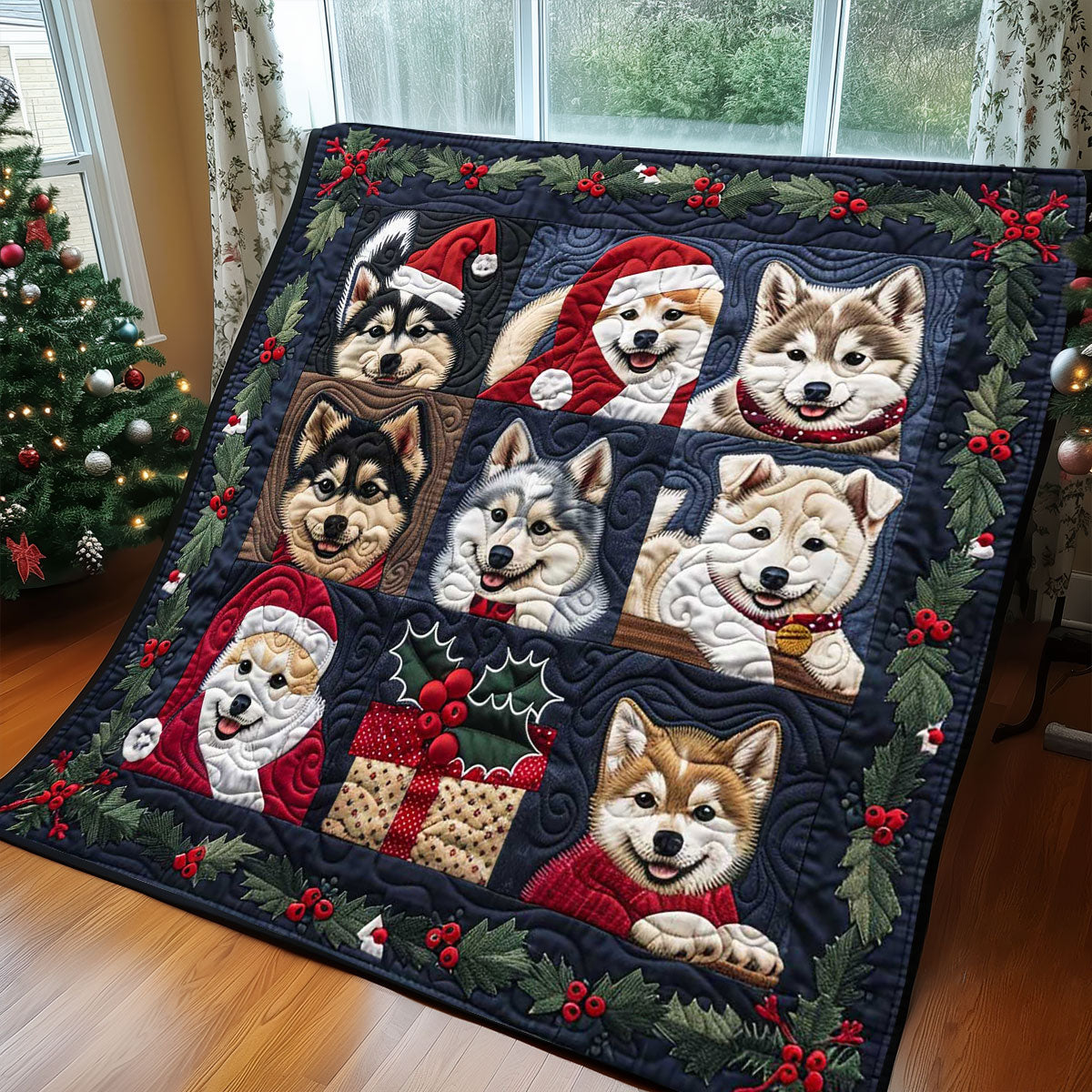 Husky Cute Puppy WP1508010CL Quilt Blanket