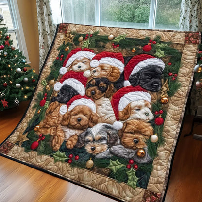 Sleeping Puppy Christmas WP1308029CL Quilt Blanket