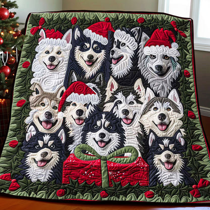 Husky Christmas Gift WP1508011CL Quilt Blanket