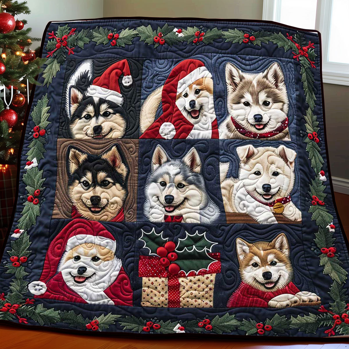 Husky Cute Puppy WP1508010CL Quilt Blanket