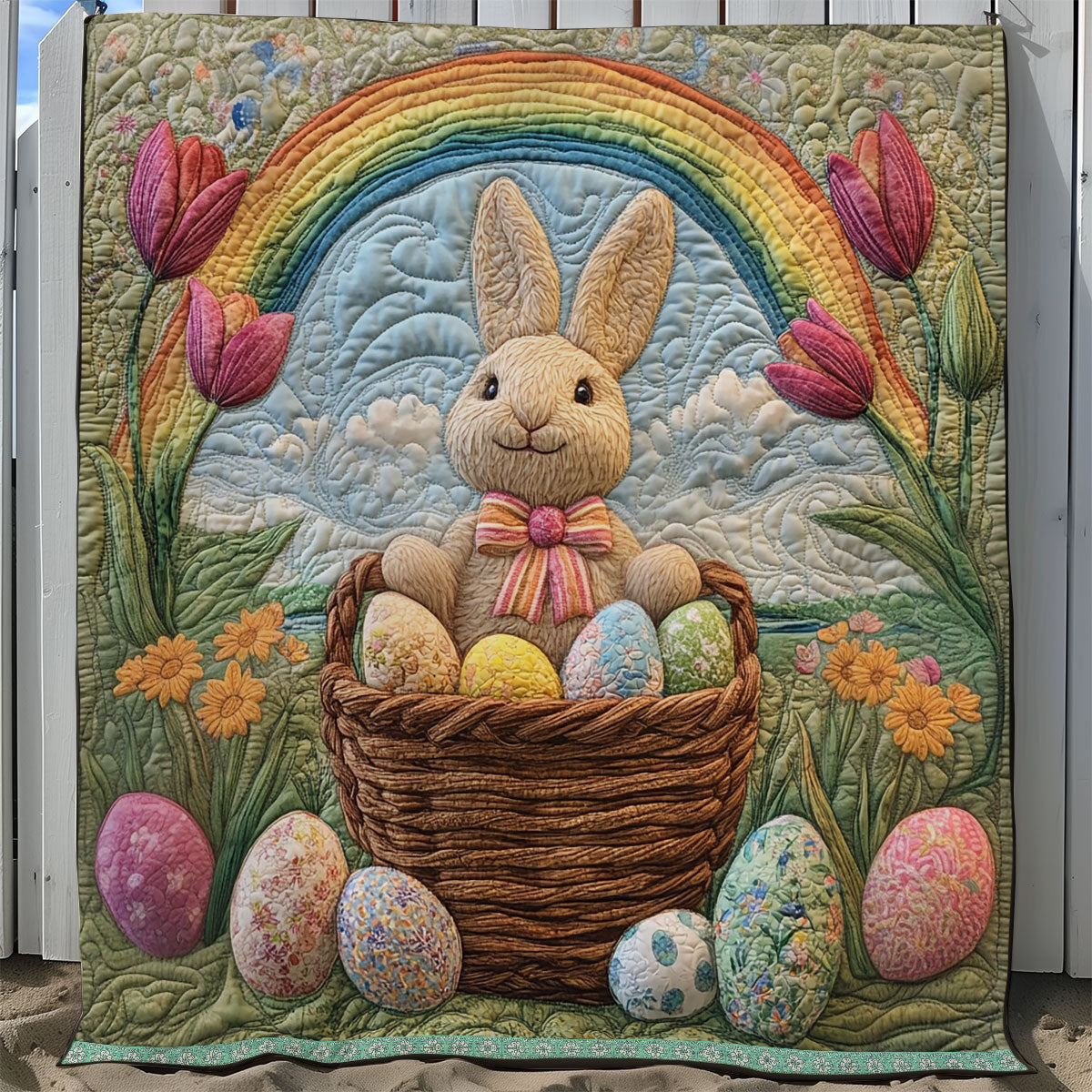 Bunny’s Easter Basket XB2702005CL Quilt Blanket