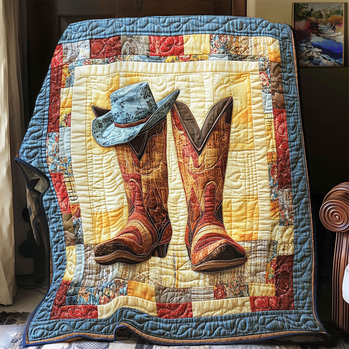 Boots And Hat WY1502017CL Quilt Blanket