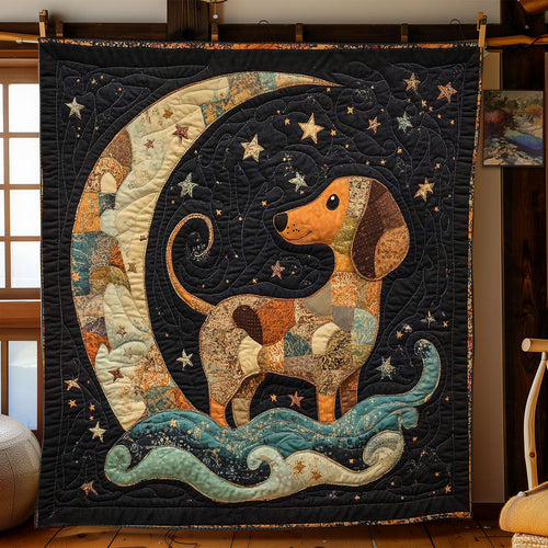 Starry Dachshund Night WN0601041CL Quilt Blanket