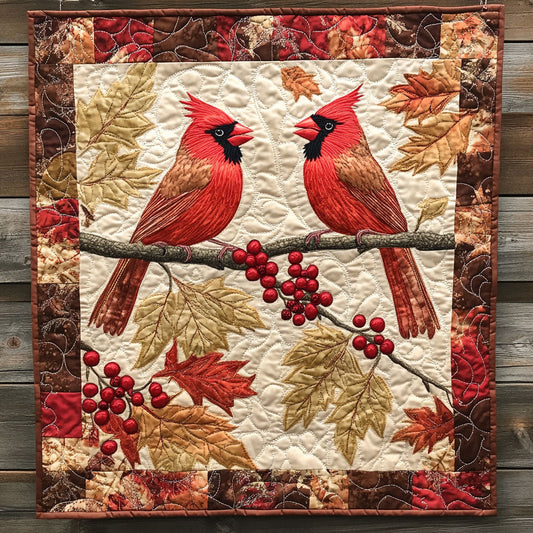 Autumn Cardinal CW1005025CL Quilt Blanket