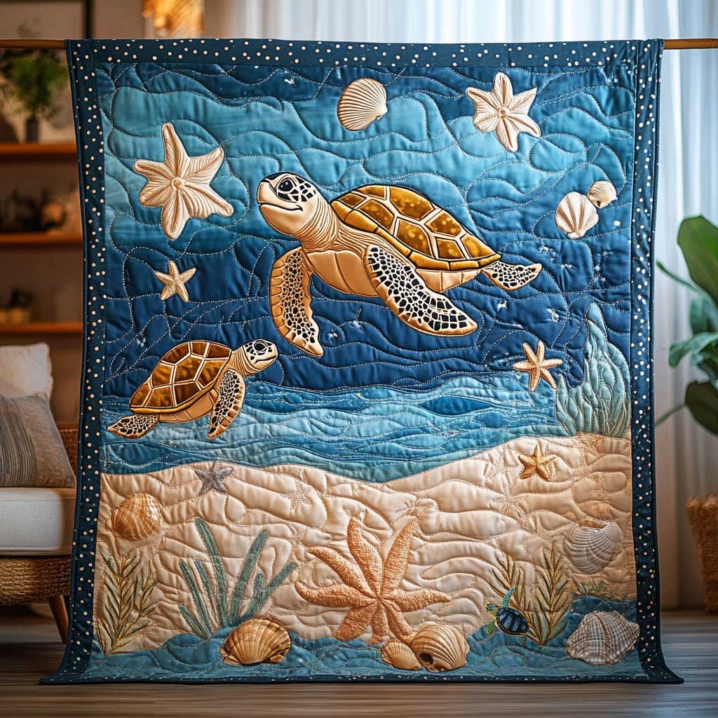 Sea Turtle WJ0310015CL Quilt Blanket