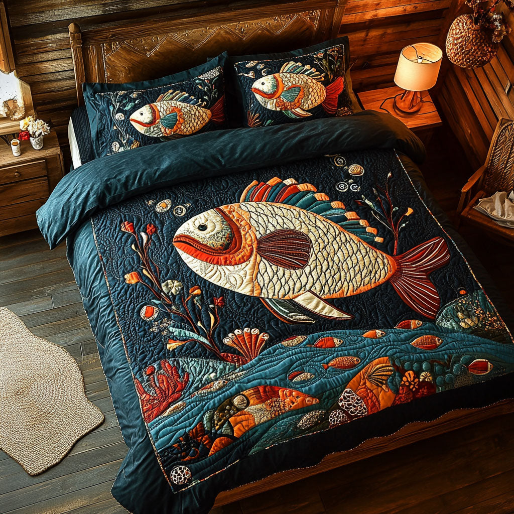 Midnight Tide WJ1403041CL Quilted Bedding Set