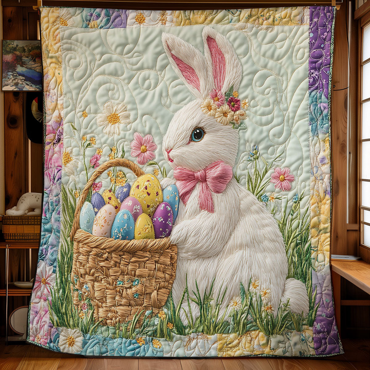 Cute Easter Bunny WY0503101CL Quilt Blanket