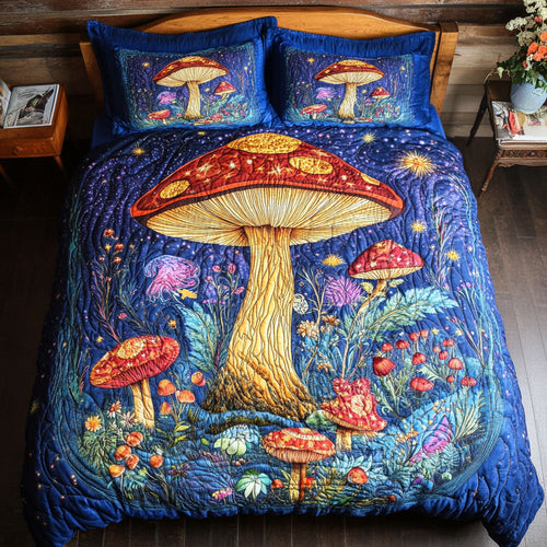 Mystic Mushroom WY1402108CL Quilted Bedding Set