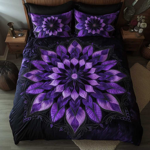 Lush Violet Flower WN1702047CL Quilted Bedding Set