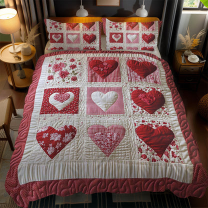 Blossoming Hearts WN1002049CL Quilted Bedding Set