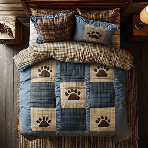 Dog Footprint WX2702011CL Quilted Bedding Set