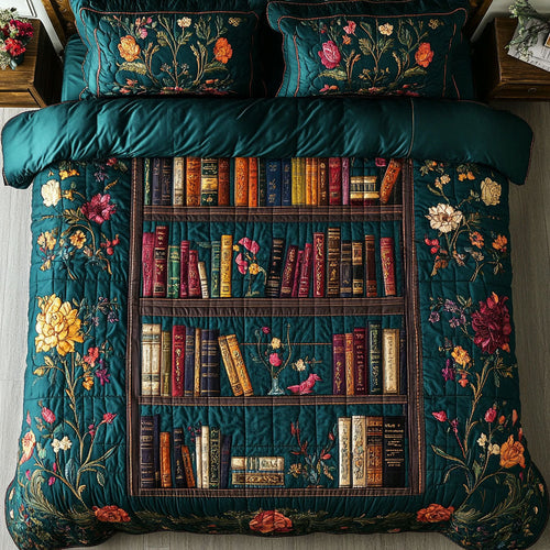 Bookshelf In Garden WY1902001CL Quilted Bedding Set