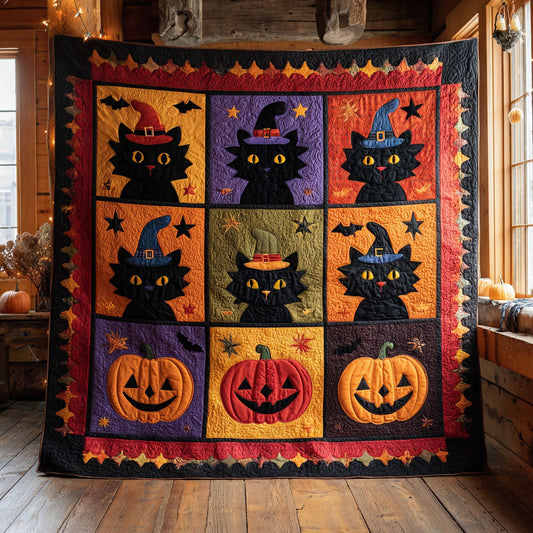 Haunted Patch Cat CW1109051CL Quilt Blanket