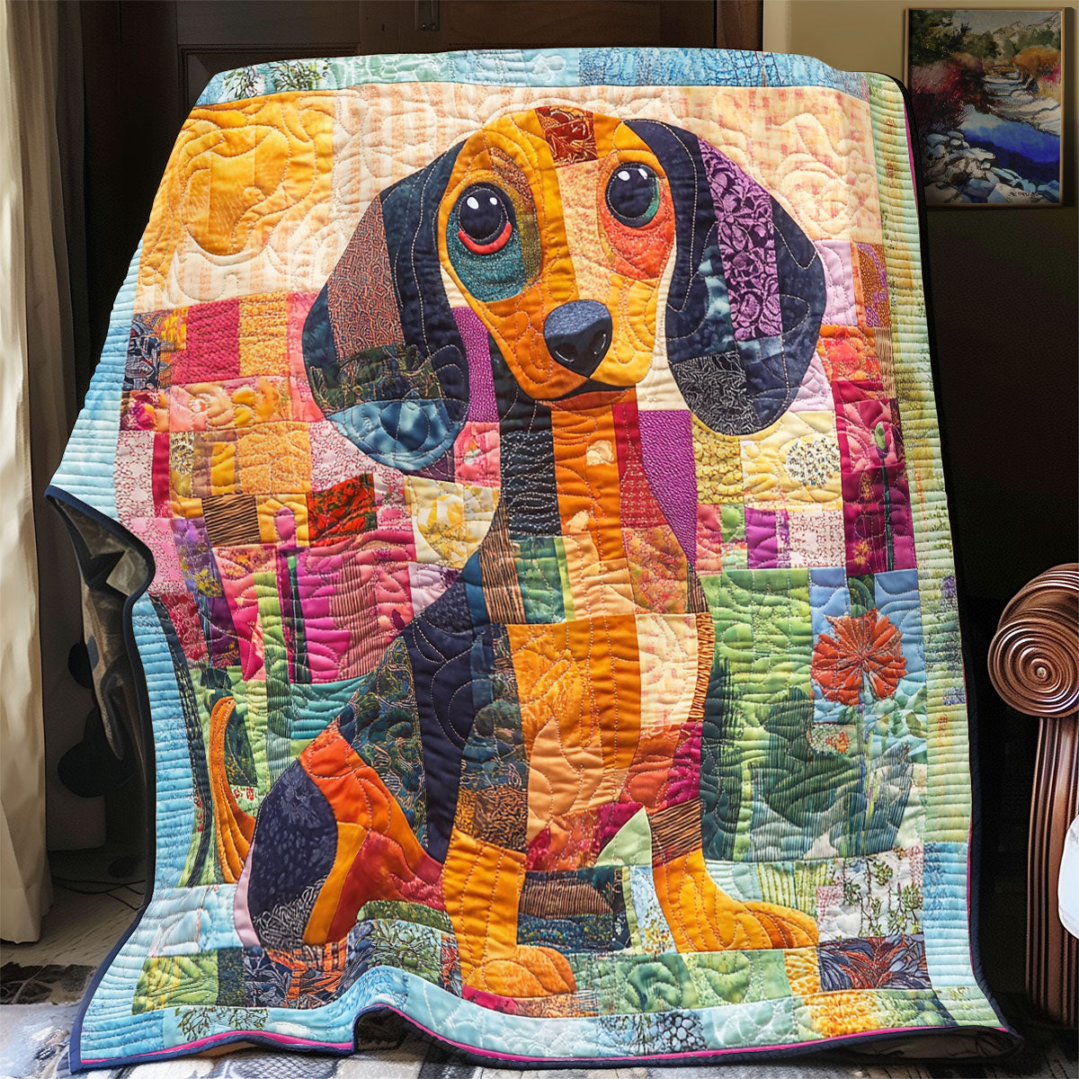 Dog Patchwork YR1101042CL Quilt Blanket