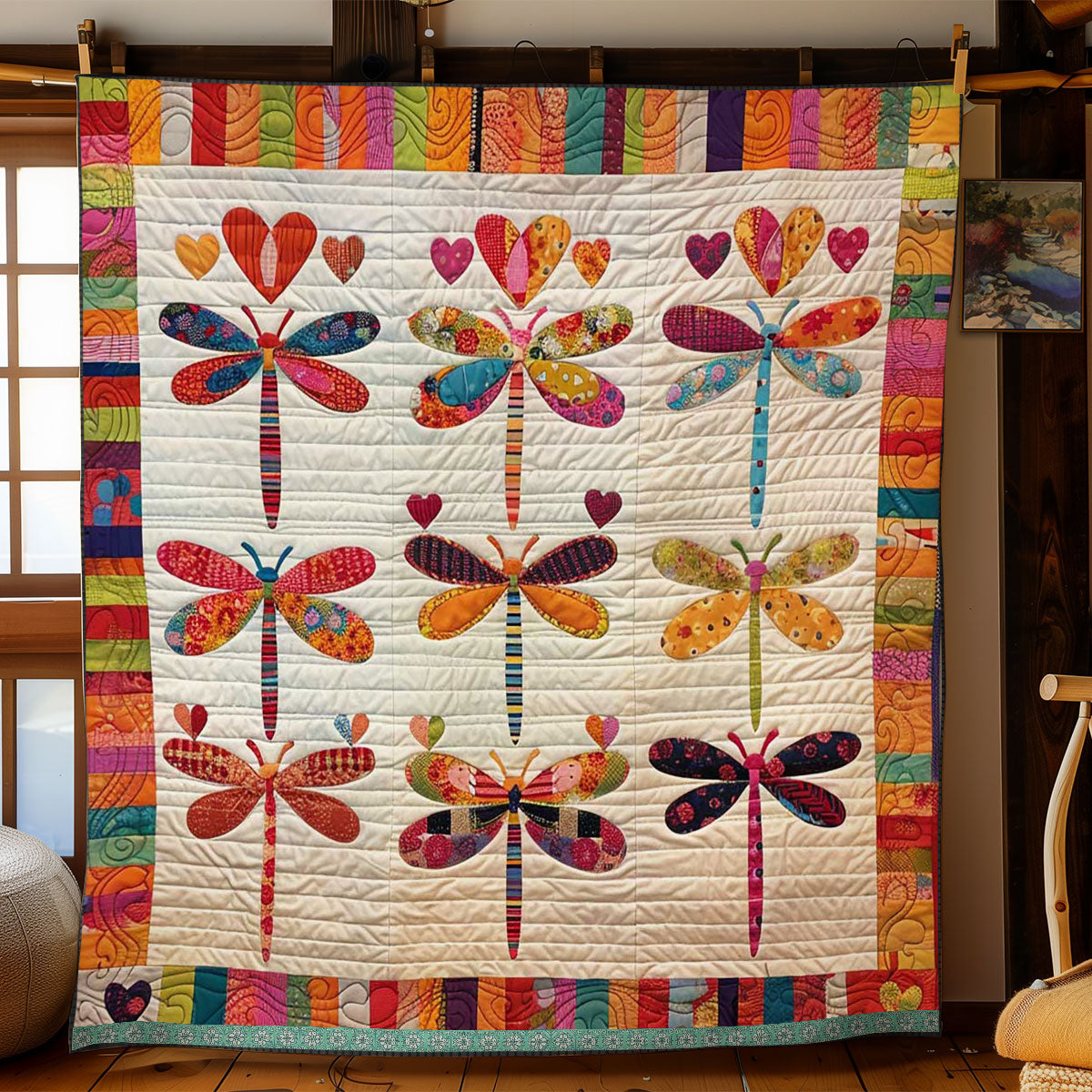 Patchwork Dragonfly WJ1109006CL Quilt Blanket