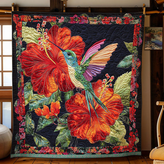 Couple Hummingbird Hibiscus WT0703104CL Quilt Blanket