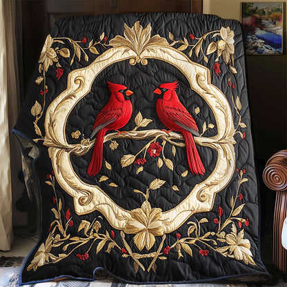 Cardinal In Royal Wreath WY1902067CL Quilt Blanket