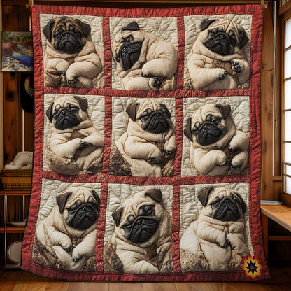 Cute Sleeping Pug WY2712020CL Quilt Blanket