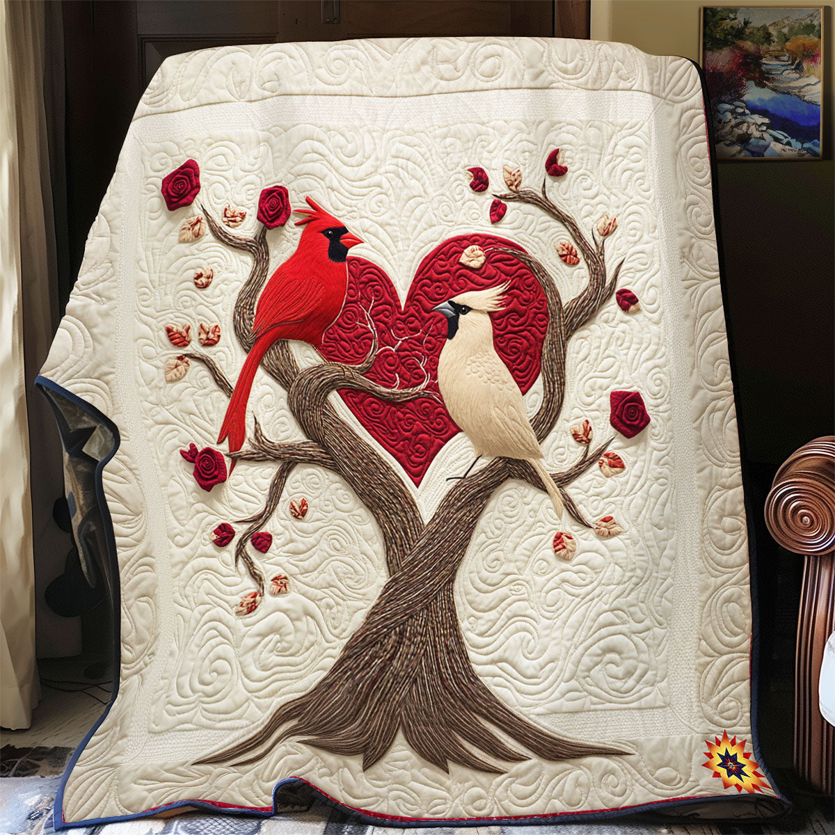Couple Cardinal WY2312017CL Quilt Blanket