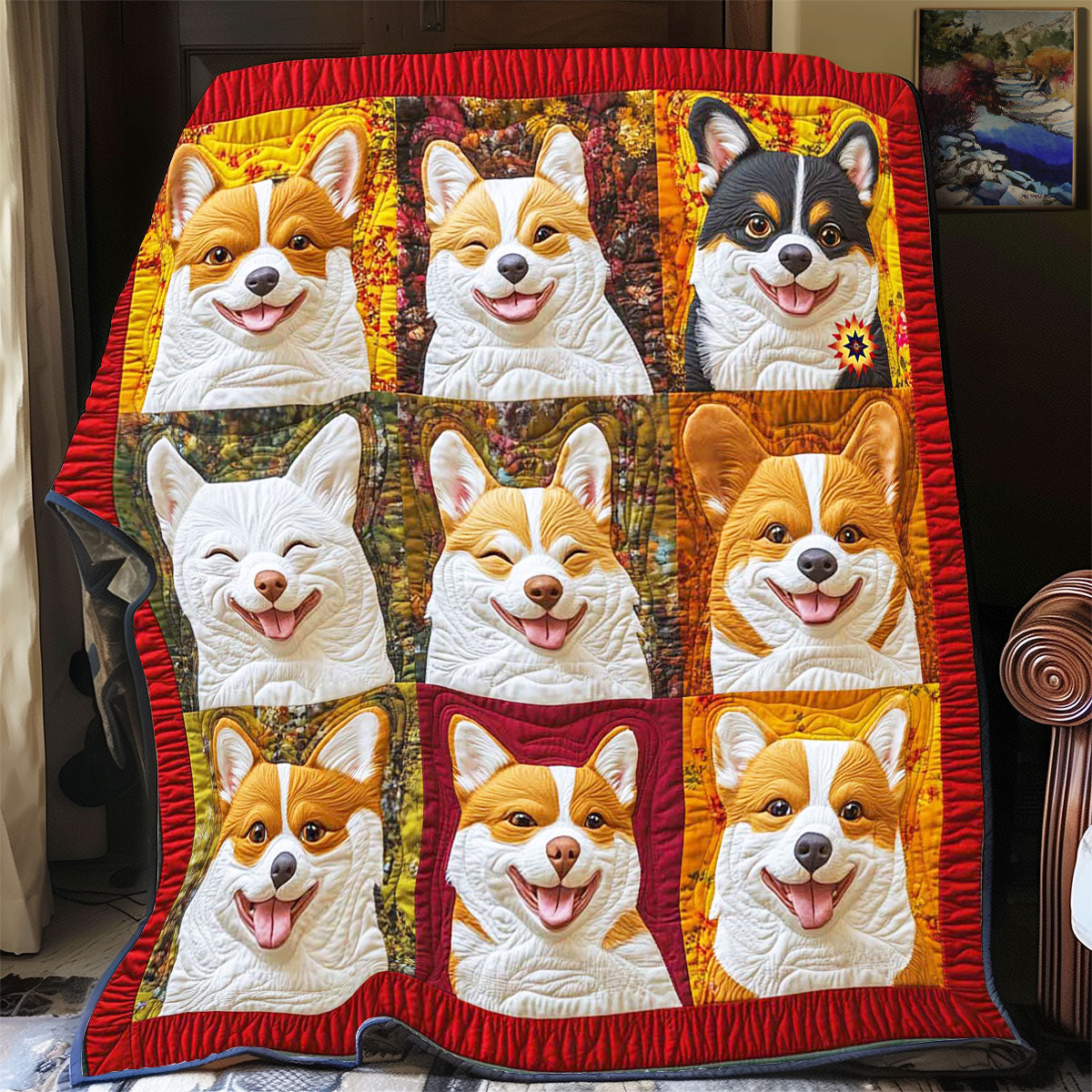 Adorable Corgi WP2312001CL Quilt Blanket