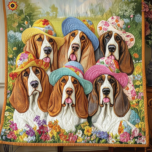 Basset Hound Pretty WX 0711003CL Quilt Blanket