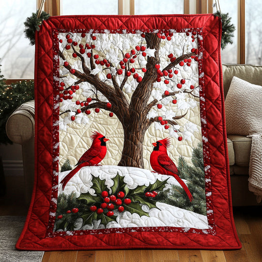 Cardinal Christmas WT0710017CL Quilt Blanket
