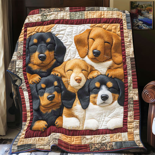 Relaxing Dachshund WP0701020CL Quilt Blanket