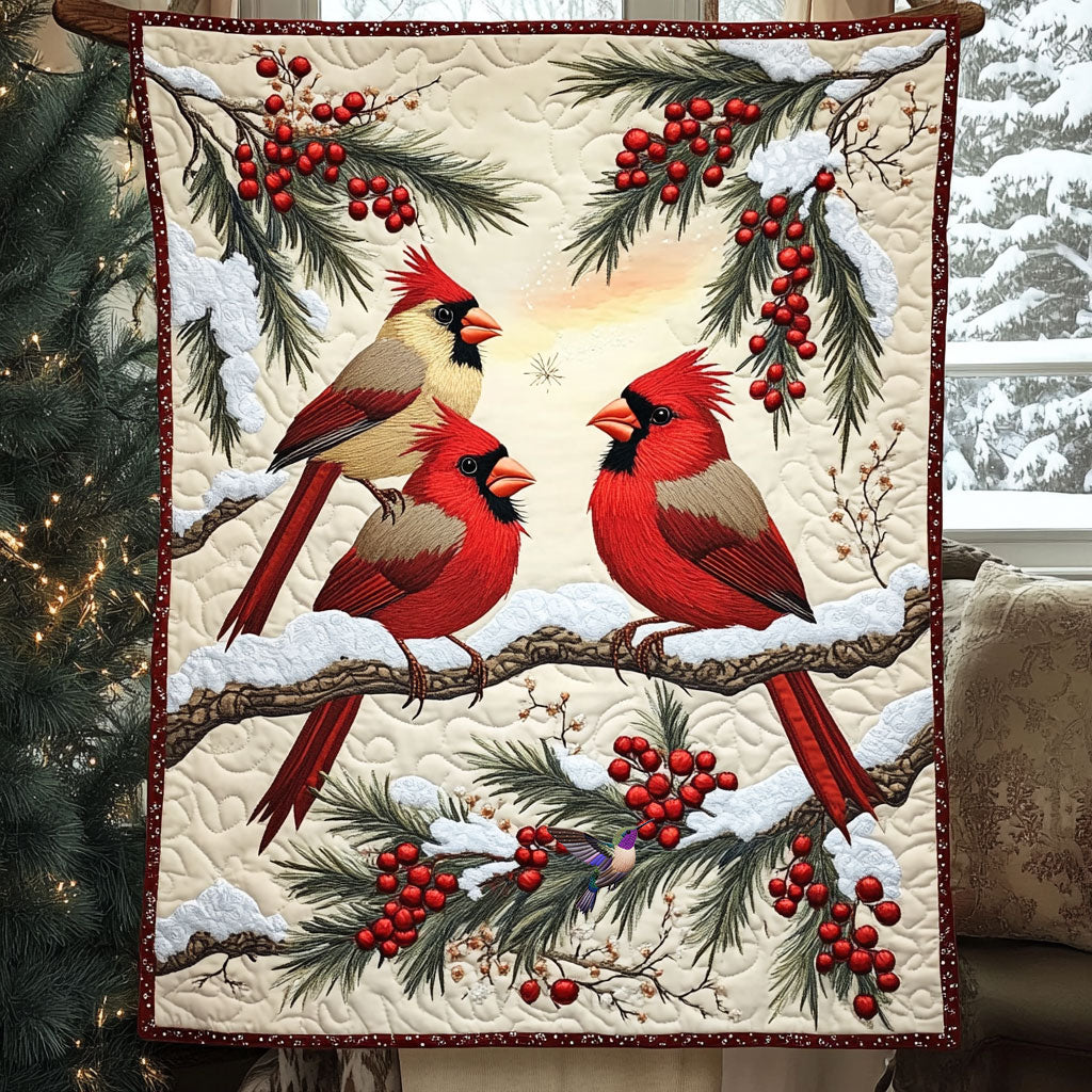 Winter Forest Of Cardinals WY0511021CL Quilt Blanket