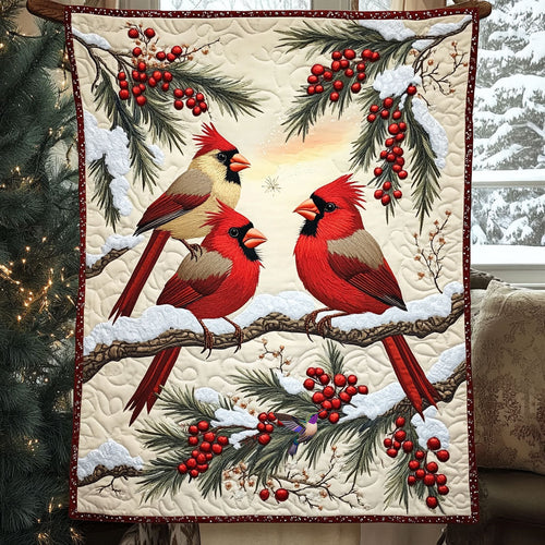 Winter Forest Of Cardinals WY0511021CL Quilt Blanket