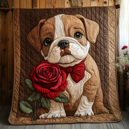 Bulldog Love CW0606026CL Quilt Blanket