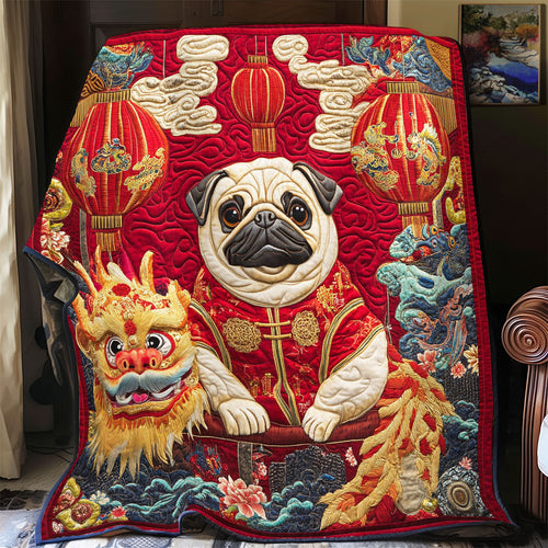 New Year Dog WY2312048CL Quilt Blanket