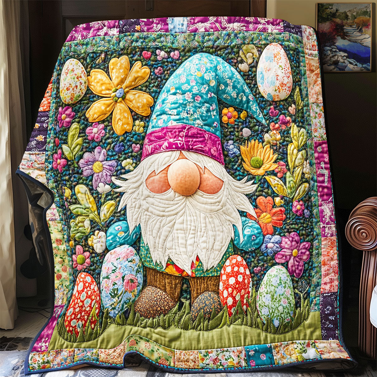 Gnome In Easter WY2301059CL Quilt Blanket