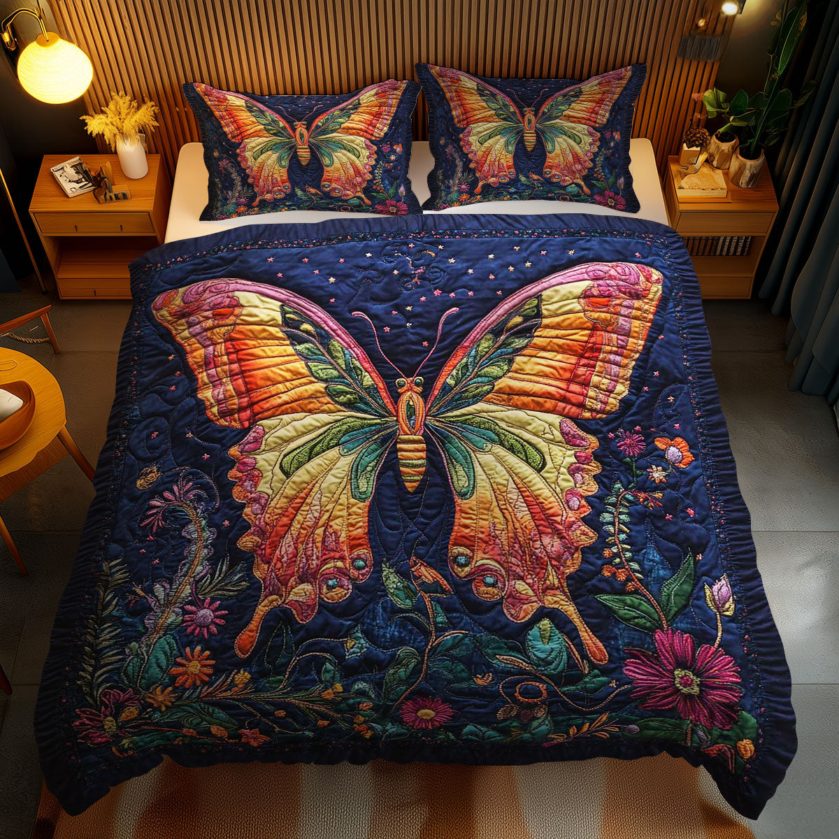Butterfly Serenade WN1002053CL Quilted Bedding Set